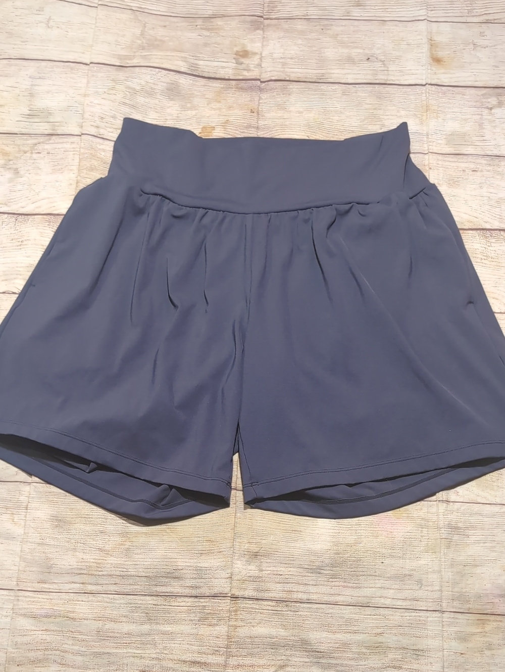 Halara SoftlyZero Airty High Waist Two In One Indigo Blue Yoga Shorts Size XL